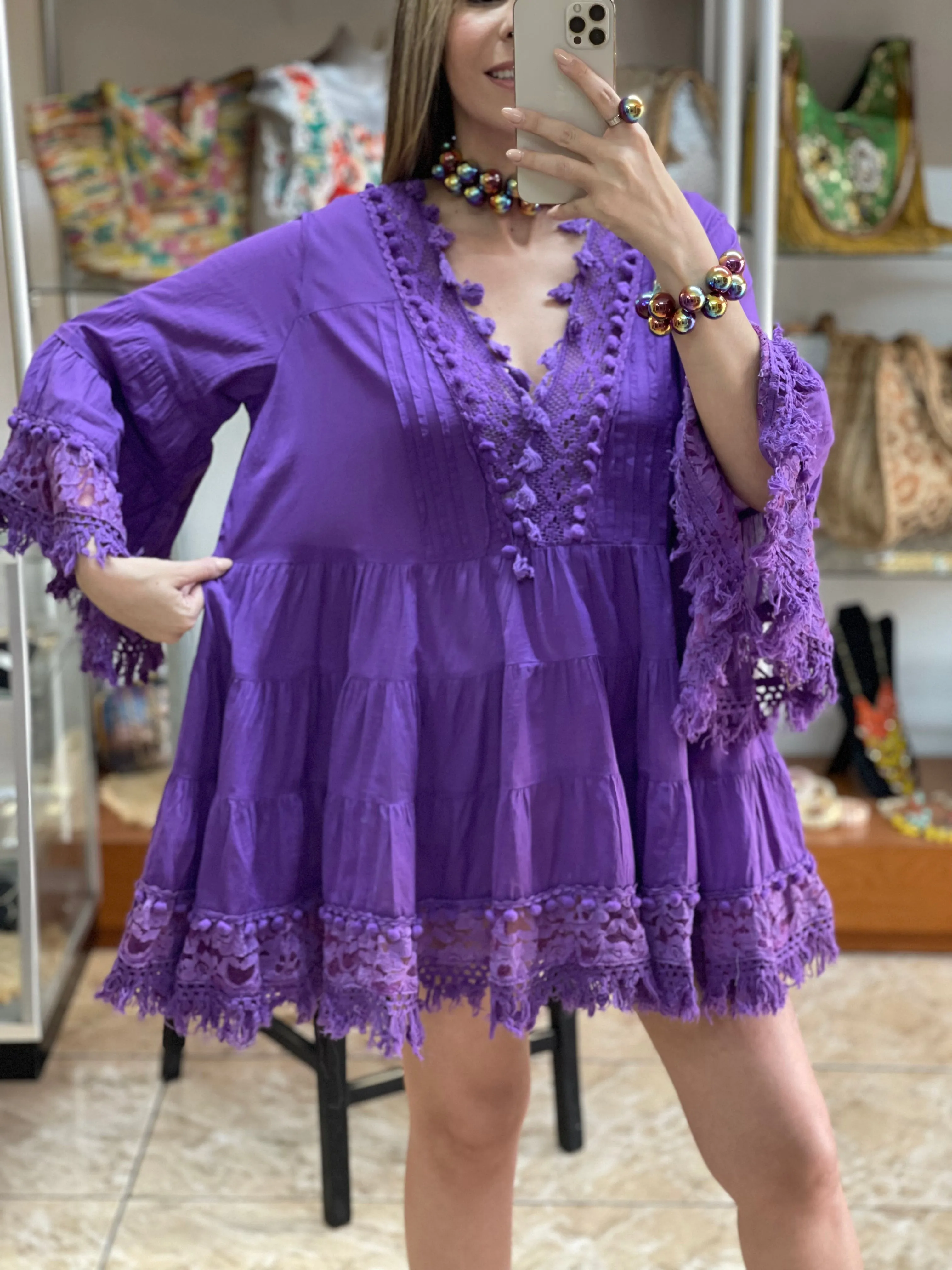 Purple Boho Dress