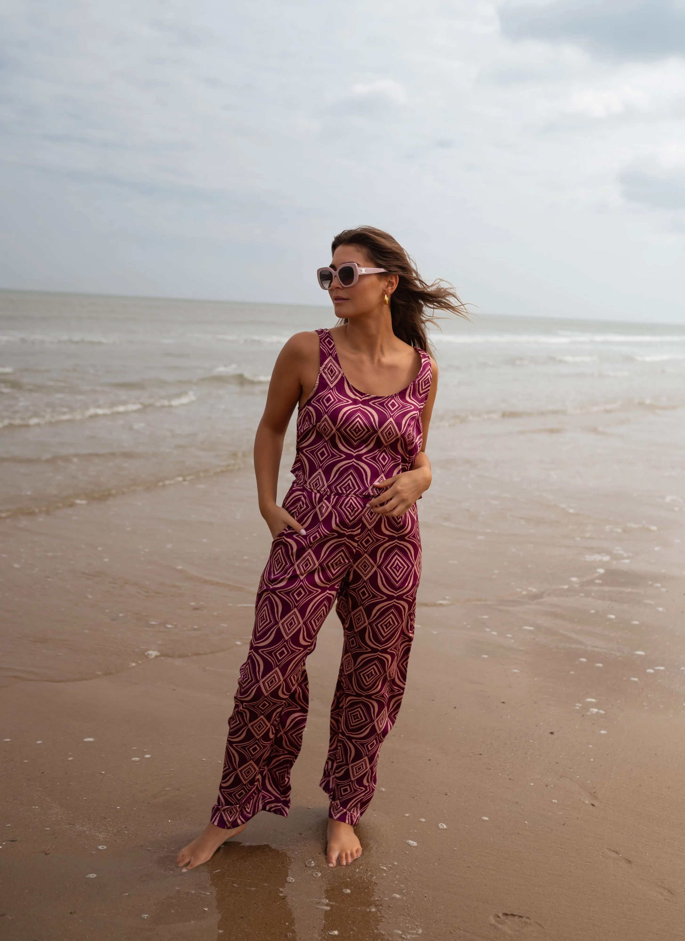 Purple Patterned Hiba Top