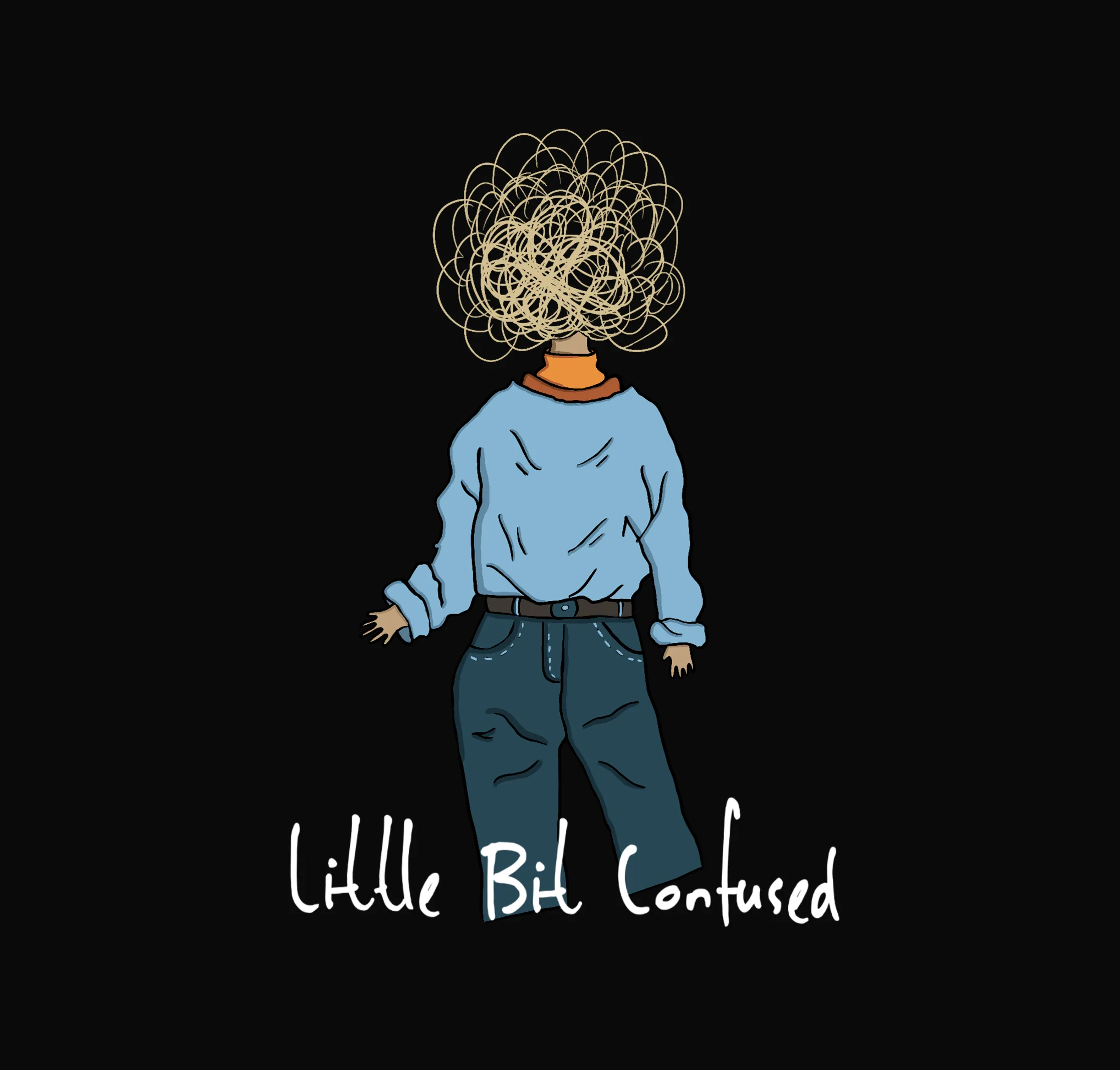 "LI'L BIT CONFUSED "- HALF-SLEEVE CROP TOPS