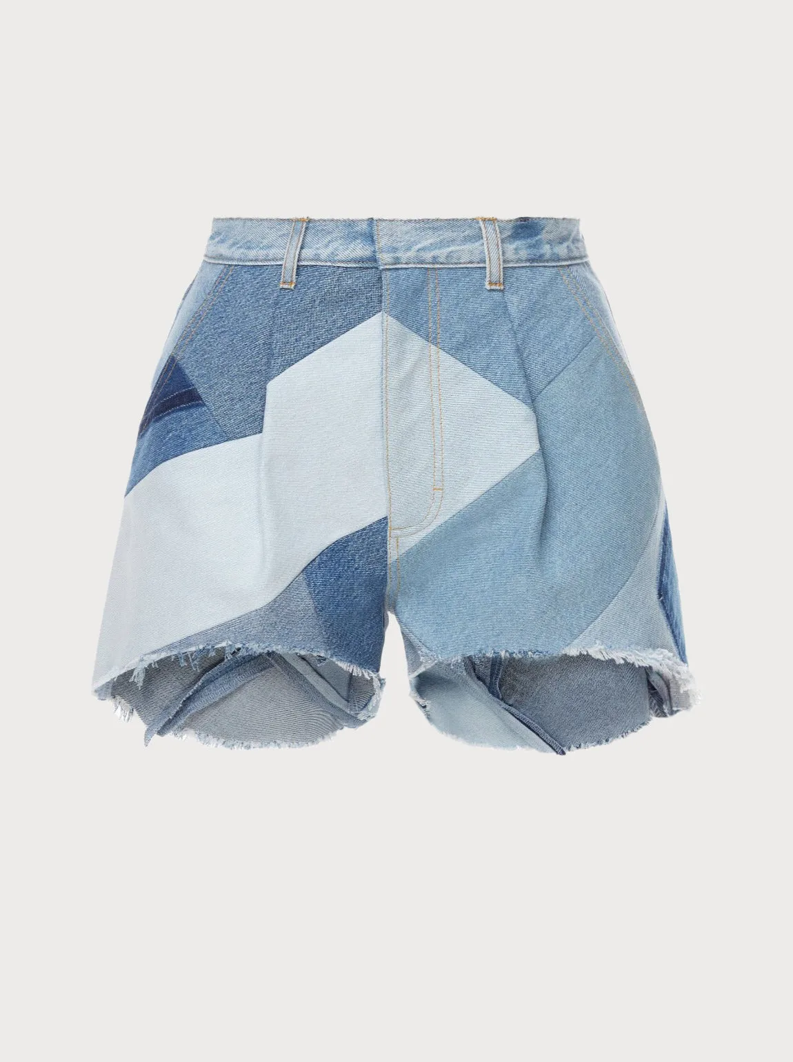 Reworked Diagonal Patchwork Shorts