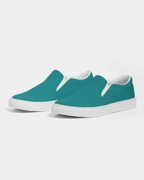 Shaded Blue-Green Slip-On Canvas Sneakers | Women's | C100M0Y38K30