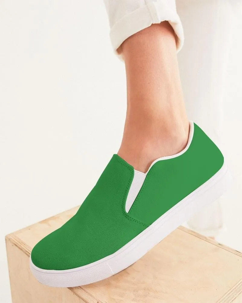 Shaded Green Slip-On Canvas Sneakers | Women's | C75M0Y100K30