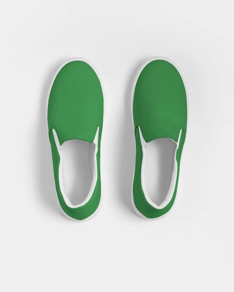 Shaded Green Slip-On Canvas Sneakers | Women's | C75M0Y100K30