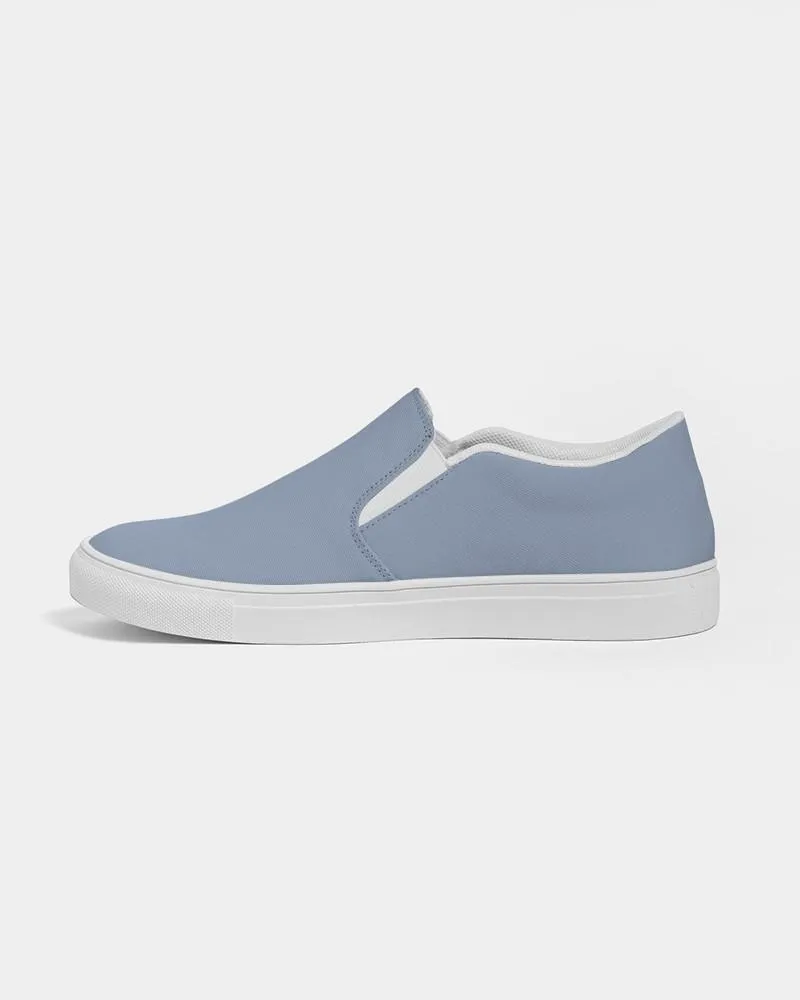 Shaded Pale Pastel Blue Gray Slip-On Canvas Sneakers | Women's | C30M15Y0K30