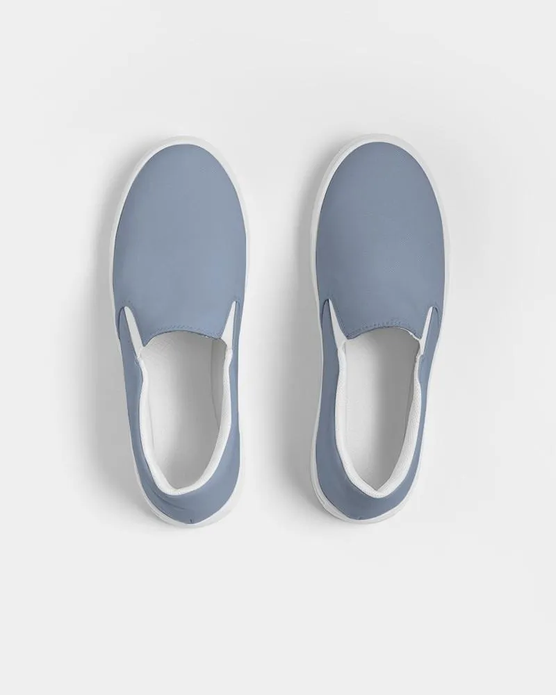 Shaded Pale Pastel Blue Gray Slip-On Canvas Sneakers | Women's | C30M15Y0K30