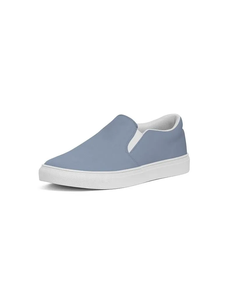 Shaded Pale Pastel Blue Gray Slip-On Canvas Sneakers | Women's | C30M15Y0K30