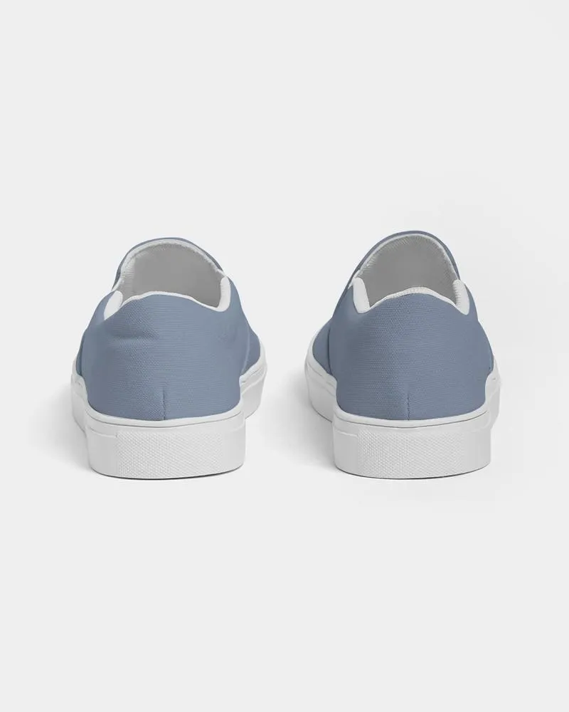 Shaded Pale Pastel Blue Gray Slip-On Canvas Sneakers | Women's | C30M15Y0K30