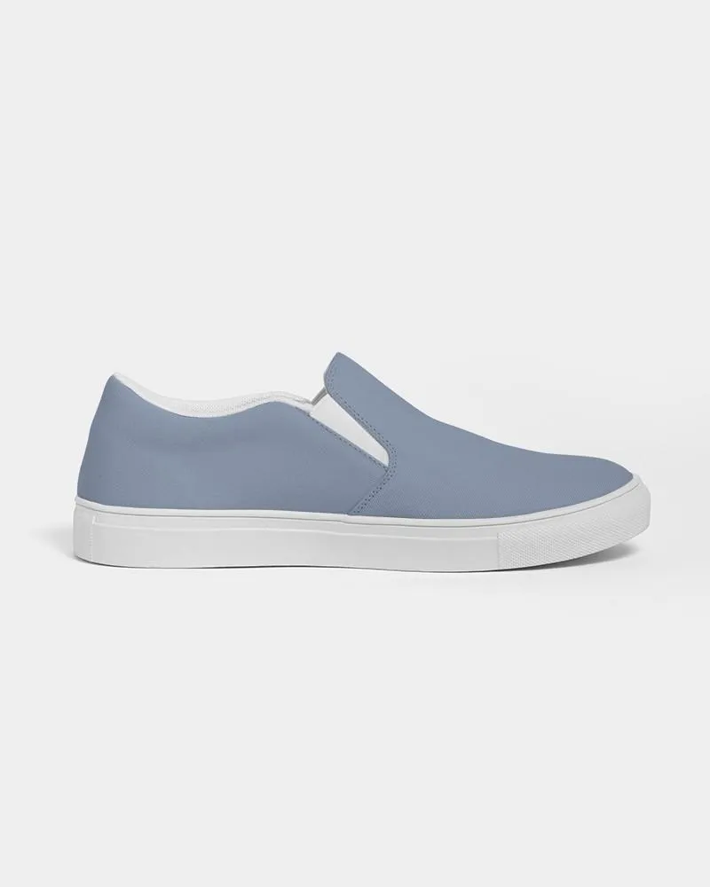 Shaded Pale Pastel Blue Gray Slip-On Canvas Sneakers | Women's | C30M15Y0K30