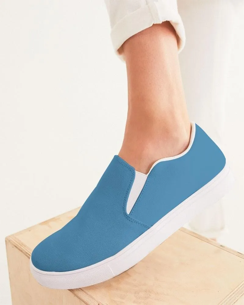 Shaded Pastel Cyan Slip-On Canvas Sneakers | Women's | C60M15Y0K30