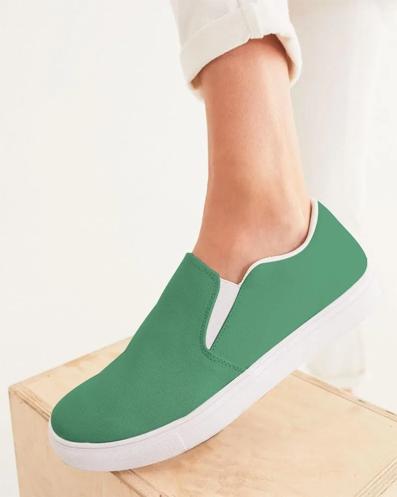 Shaded Pastel Green Slip-On Canvas Sneakers | Women's | C60M0Y60K30