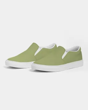 Shaded Pastel Warm Green Slip-On Canvas Sneakers | Women's | C15M0Y60K30