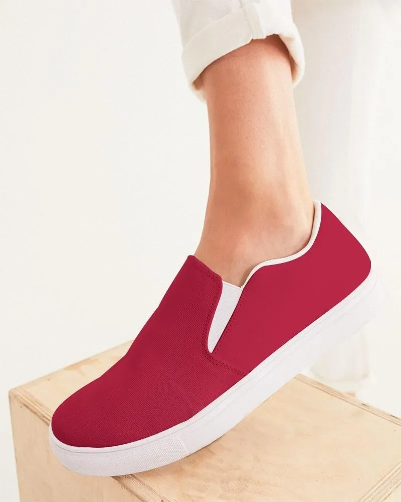 Shaded Red Slip-On Canvas Sneakers | Women's | C0M100Y75K30