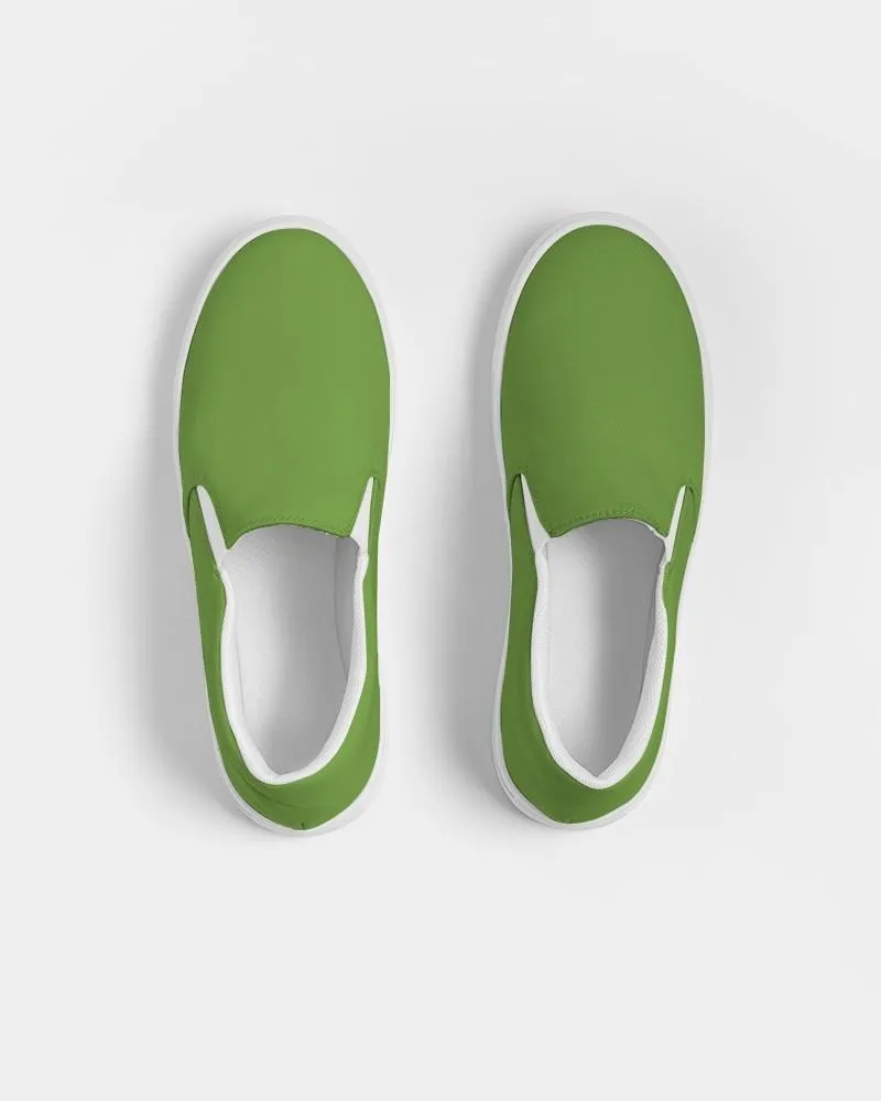 Shaded Warm Green Slip-On Canvas Sneakers | Women's | C50M0Y100K30