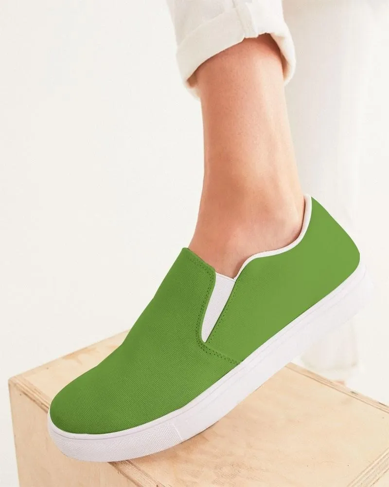 Shaded Warm Green Slip-On Canvas Sneakers | Women's | C50M0Y100K30