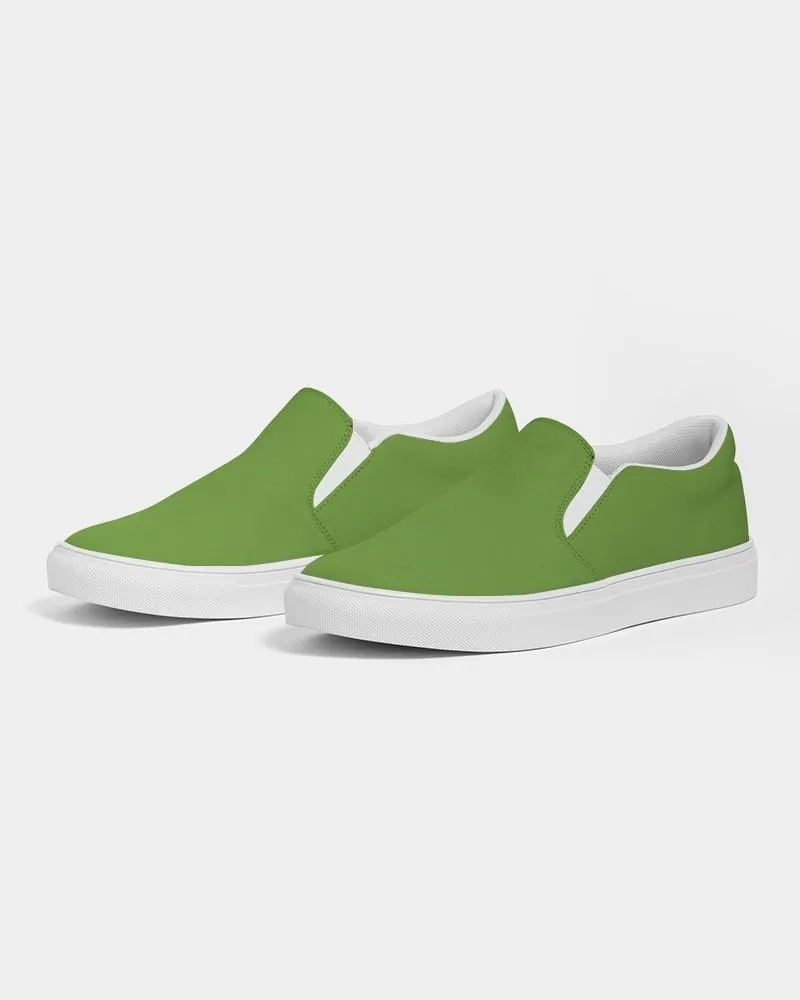 Shaded Warm Green Slip-On Canvas Sneakers | Women's | C50M0Y100K30