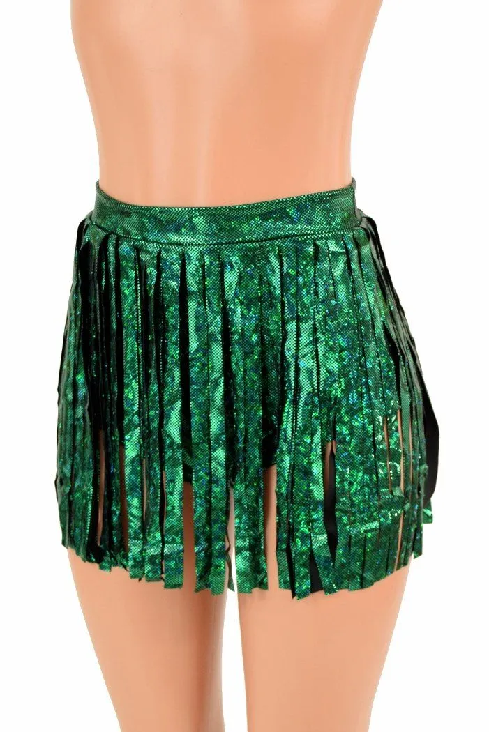 Siren Gladiator Shorts in Green Kaleidoscope