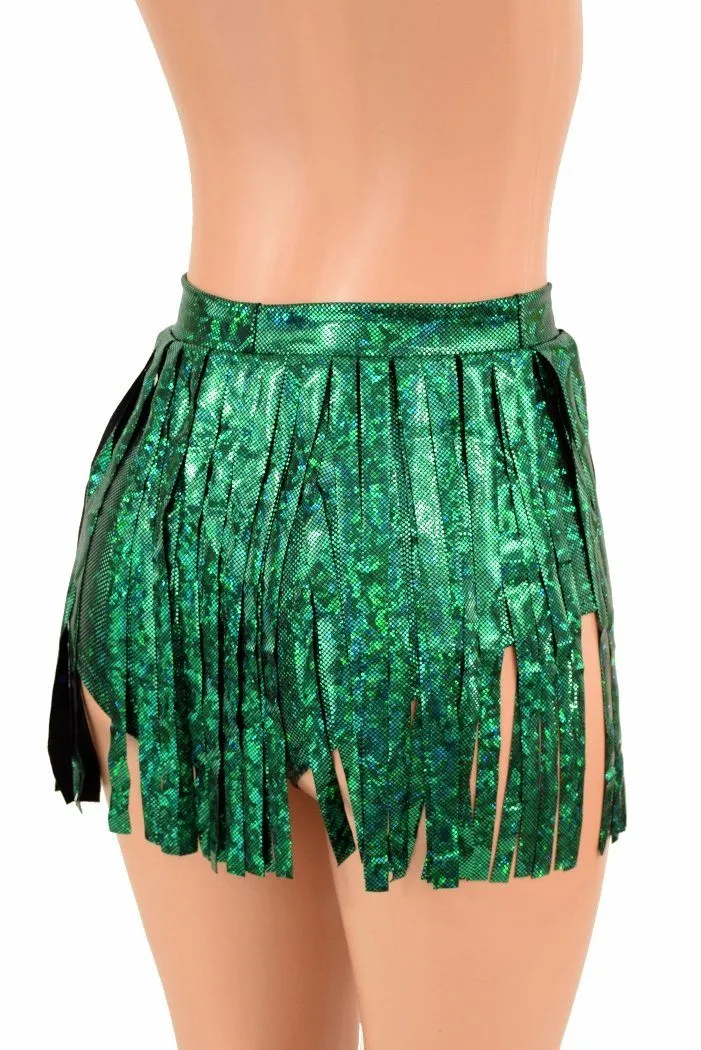 Siren Gladiator Shorts in Green Kaleidoscope