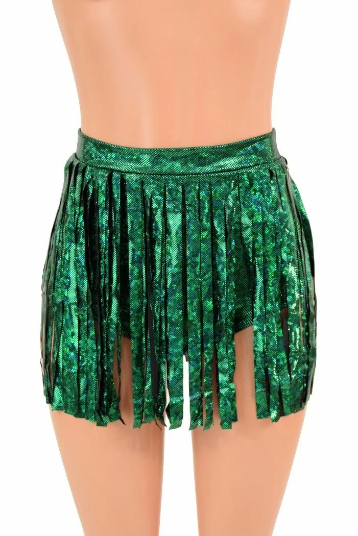 Siren Gladiator Shorts in Green Kaleidoscope