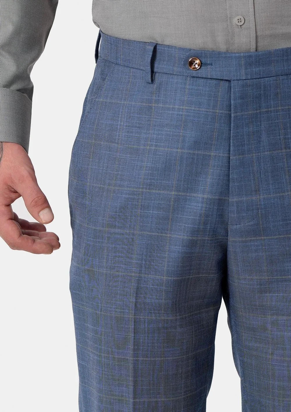 Sky Blue Windowpane Pants