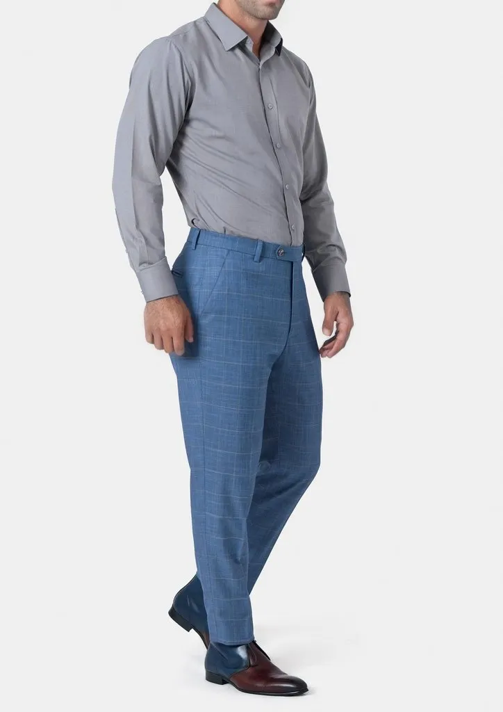 Sky Blue Windowpane Pants