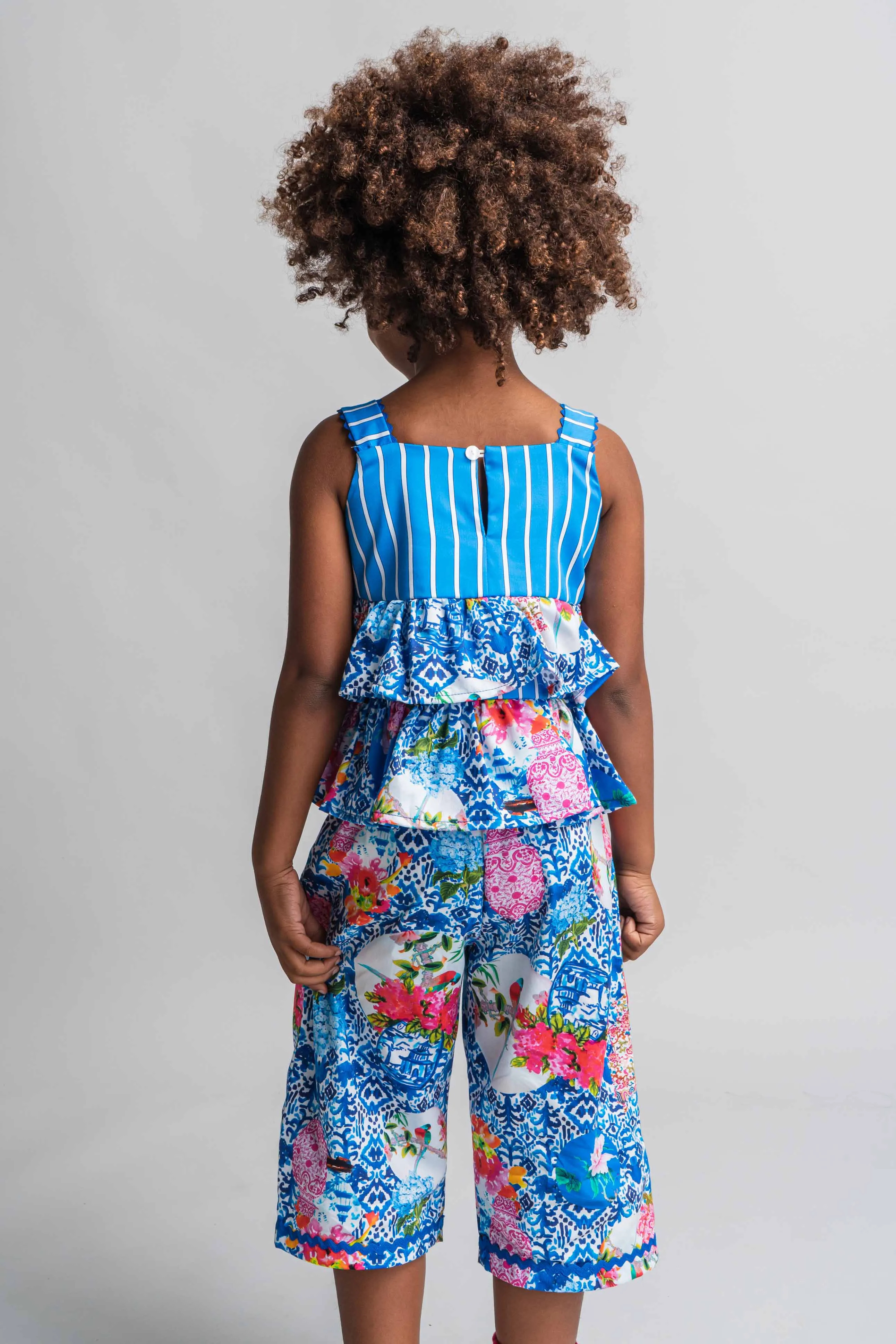 SS21 Rosalita Girls Waterway Blue Floral Set