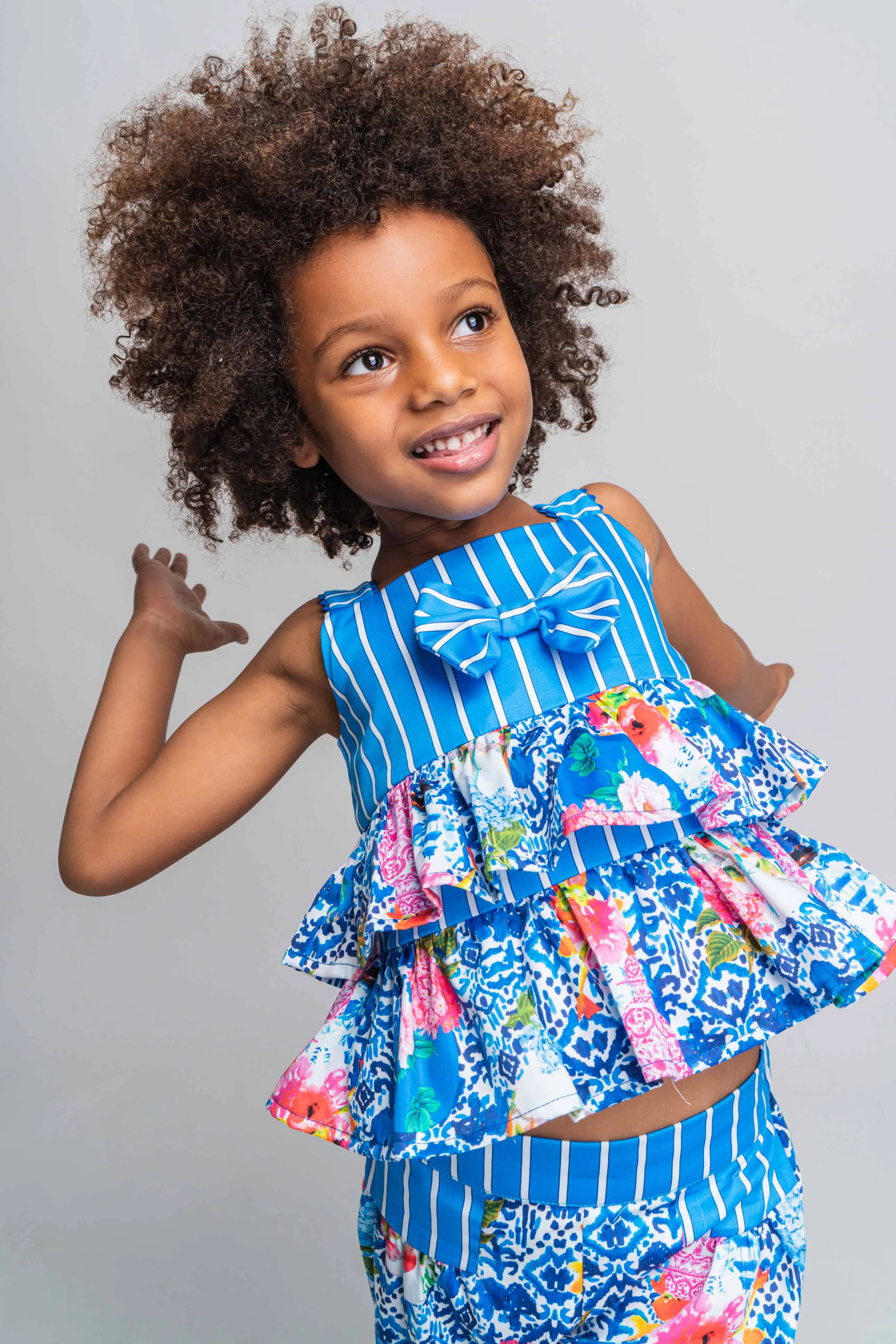 SS21 Rosalita Girls Waterway Blue Floral Set