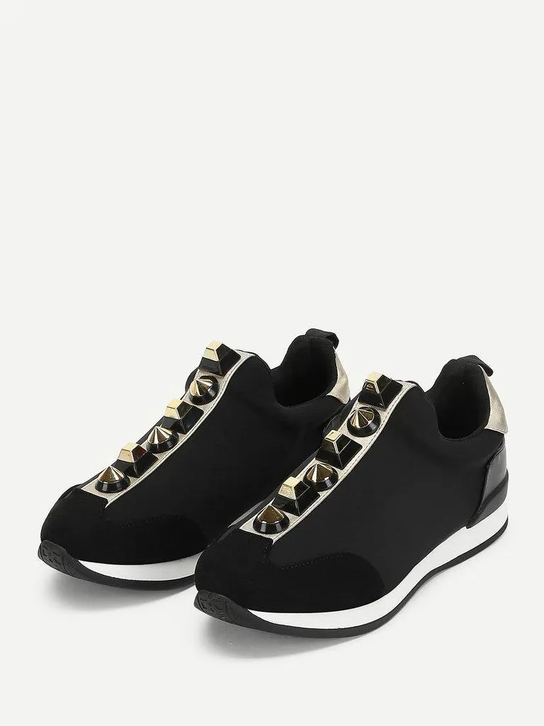 Studded Design Slip On Sneakers