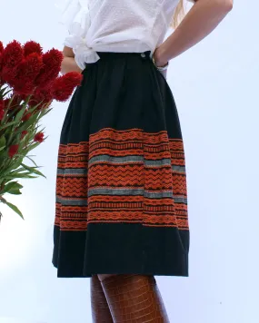 Vintage 1950s Mexican Embroidered Circle Skirt