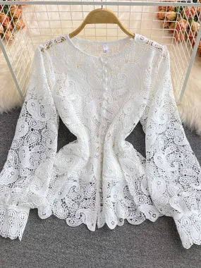 Vintage Hollow Out Lace Tops