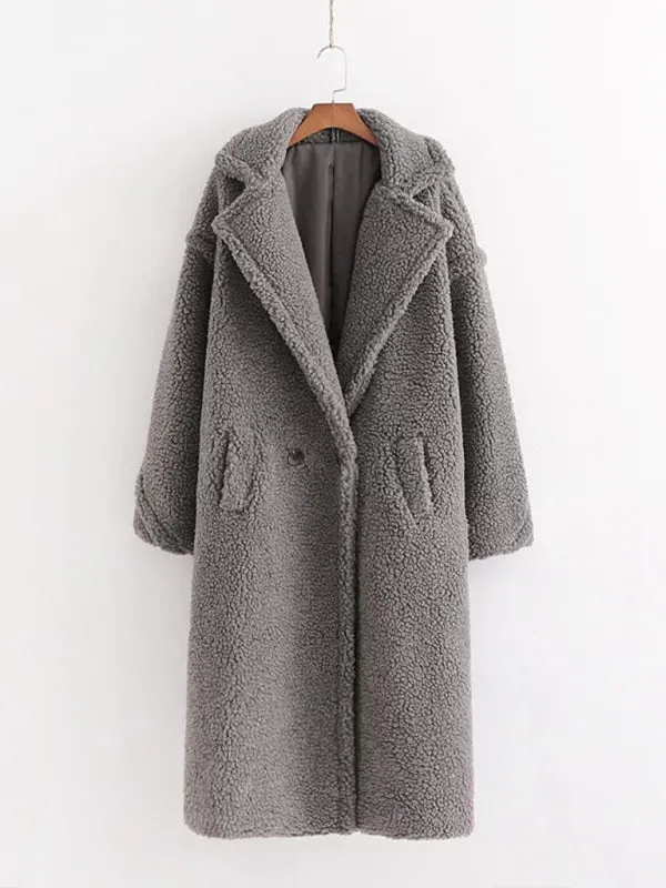 Winter Teddy Bear Coat | Double Breasted Faux Fur Coat