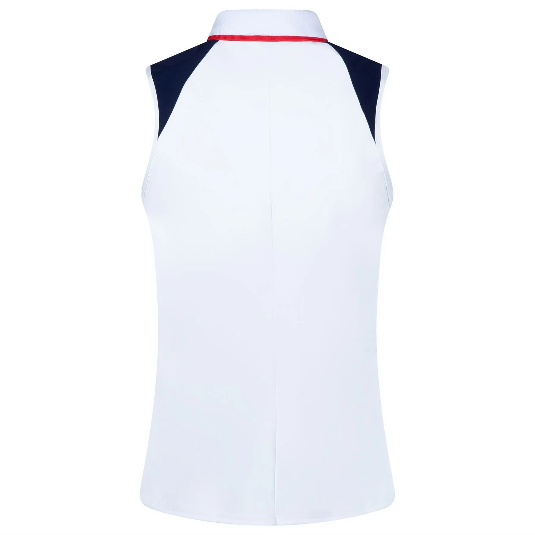 Womens America Colorblocked SL Polo White/Navy - SS23